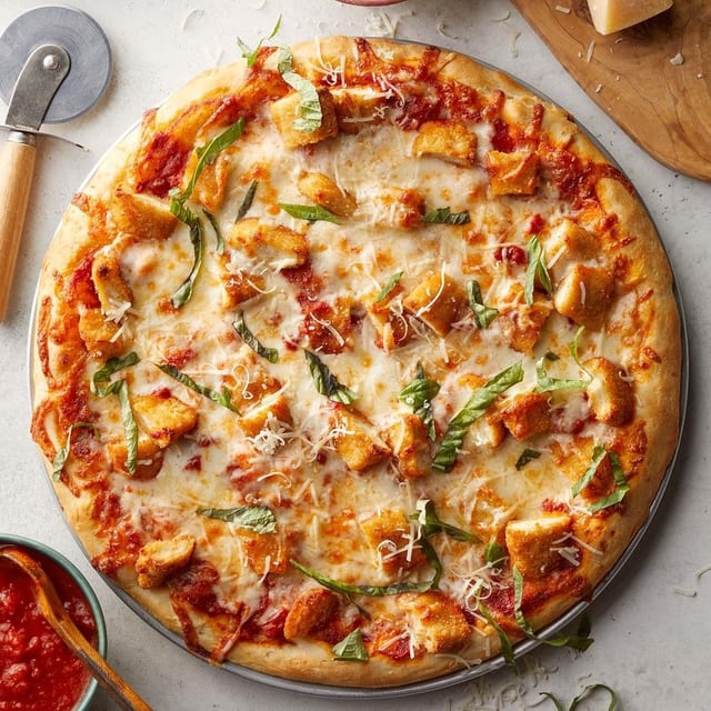 Chicken Parmigiana Pizza.