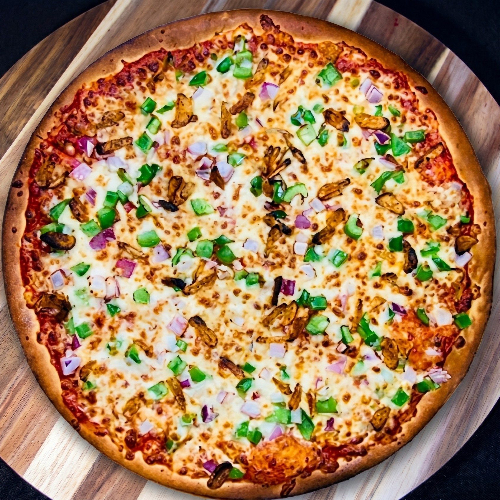 Garlic Veggie Pizza.