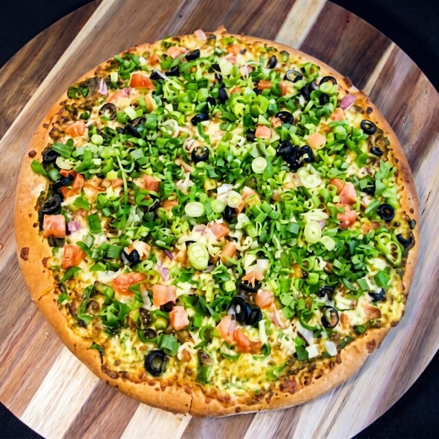 Bombay Shahi Veggie Pizza.